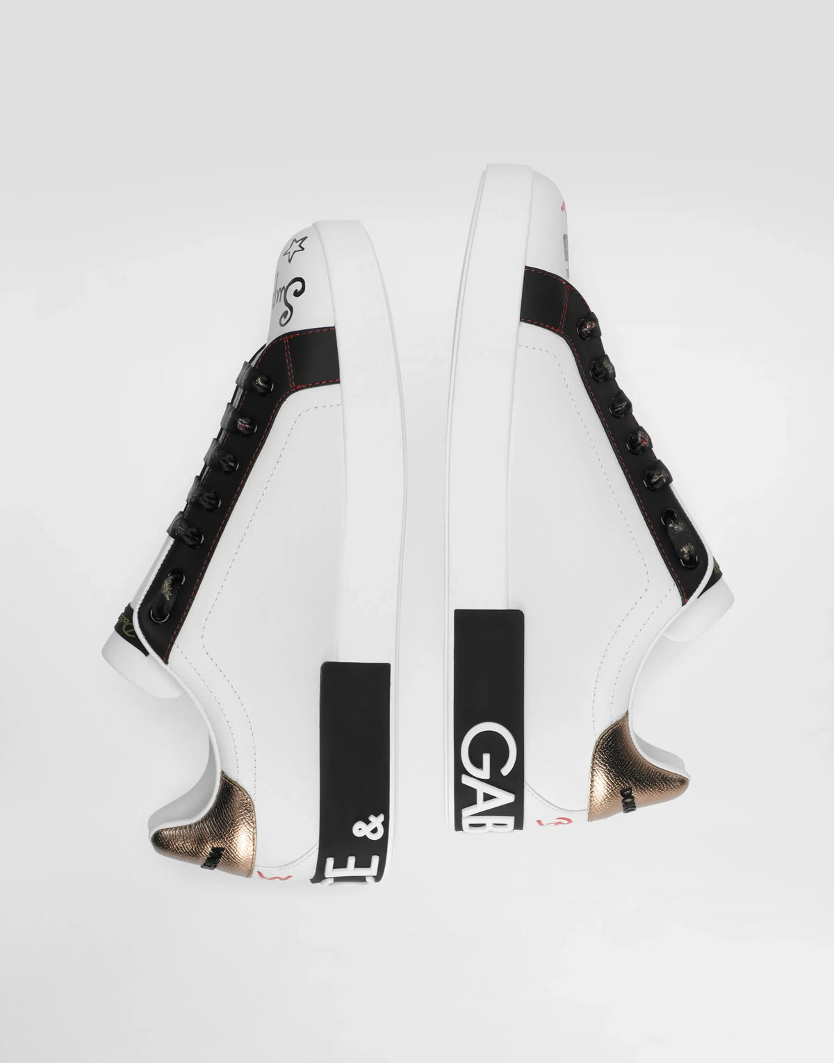 D&G Portofino Sneakers In Printed Nappa Calfskin With Patch