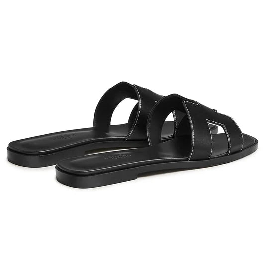 Hermès Paris Oran Black Sandal