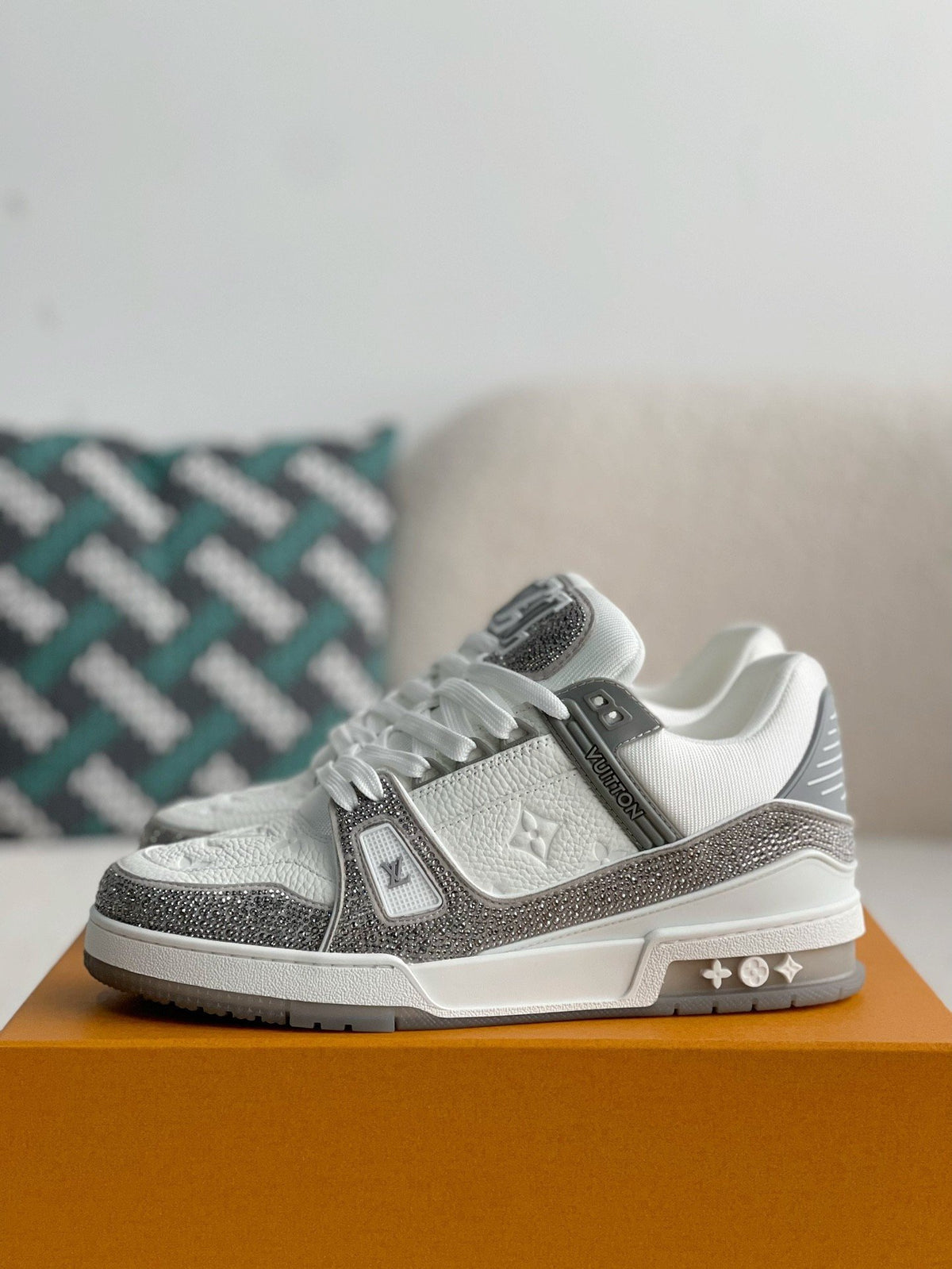 Louis Vuitton LV Trainer Sneaker 'Denim Monogram Grey Diamond'