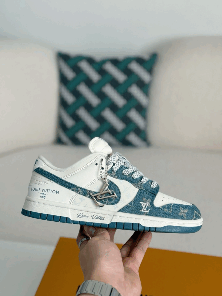 Nike Dunk Low Custom – Louis Vuitton Blue Monogram Denim Edition