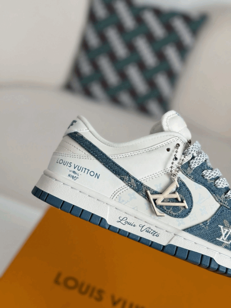 Nike Dunk Low Custom – Louis Vuitton Blue Monogram Denim Edition