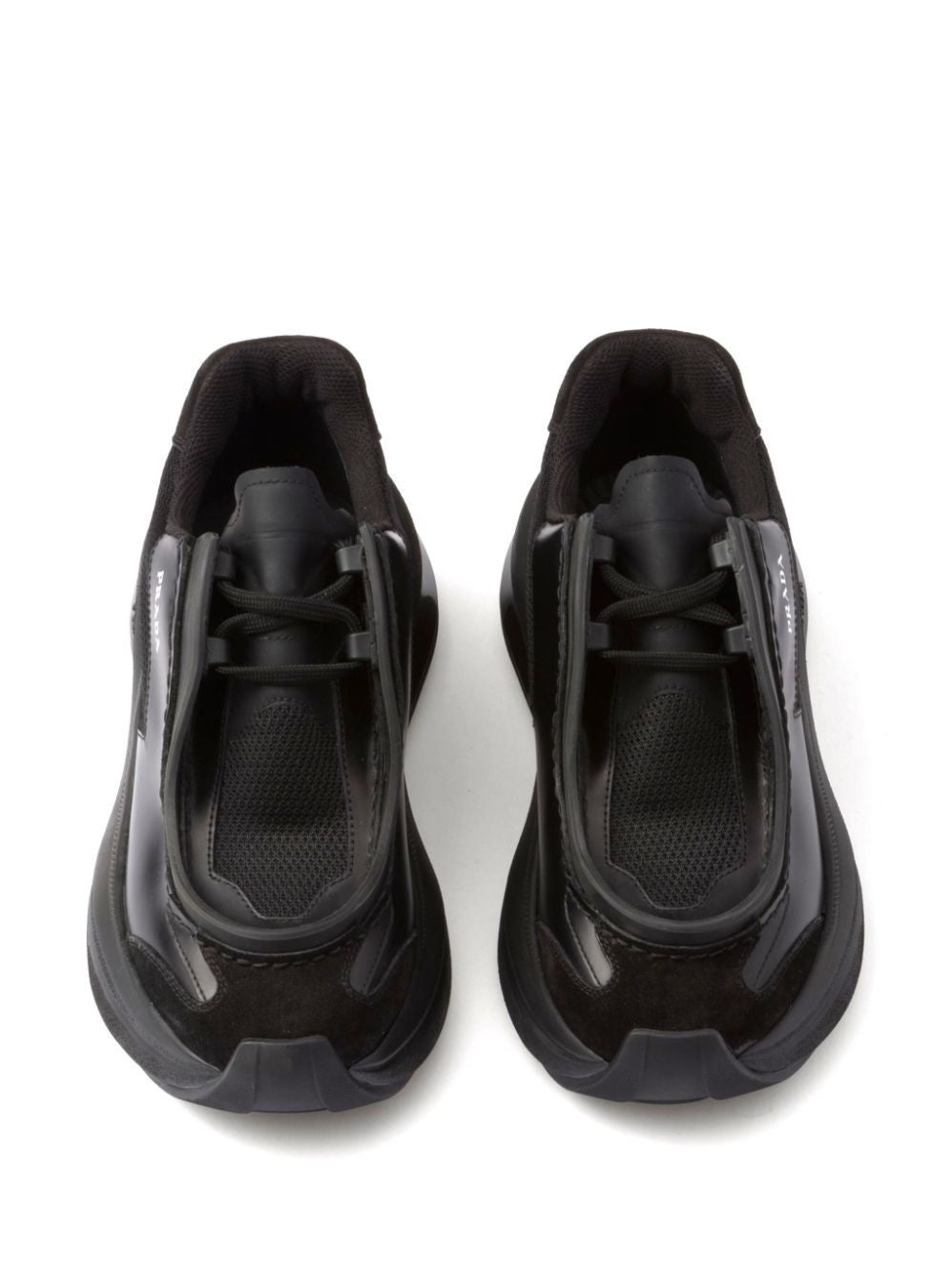 Prada Logo Print Panelled Sneakers
