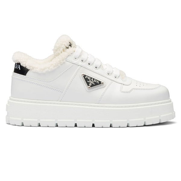 Prada Triangle-Plaque Low-Top Sneakers