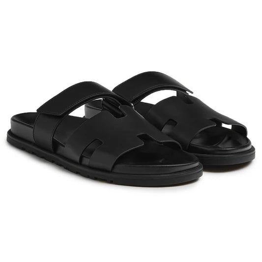 Preloved - Hermès Paris Chypre Leather Sandal Black
