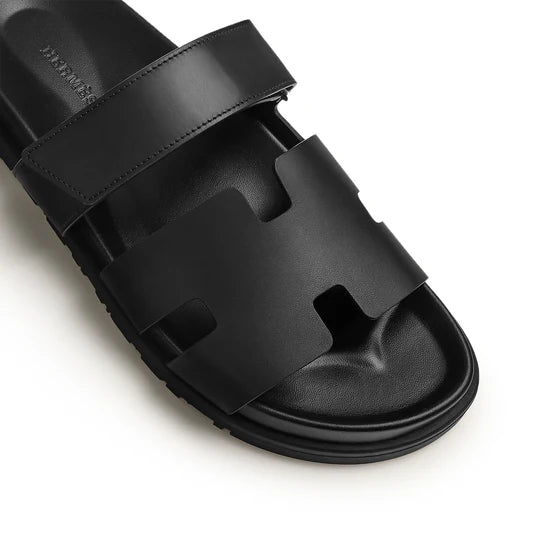 Preloved - Hermès Paris Chypre Leather Sandal Black