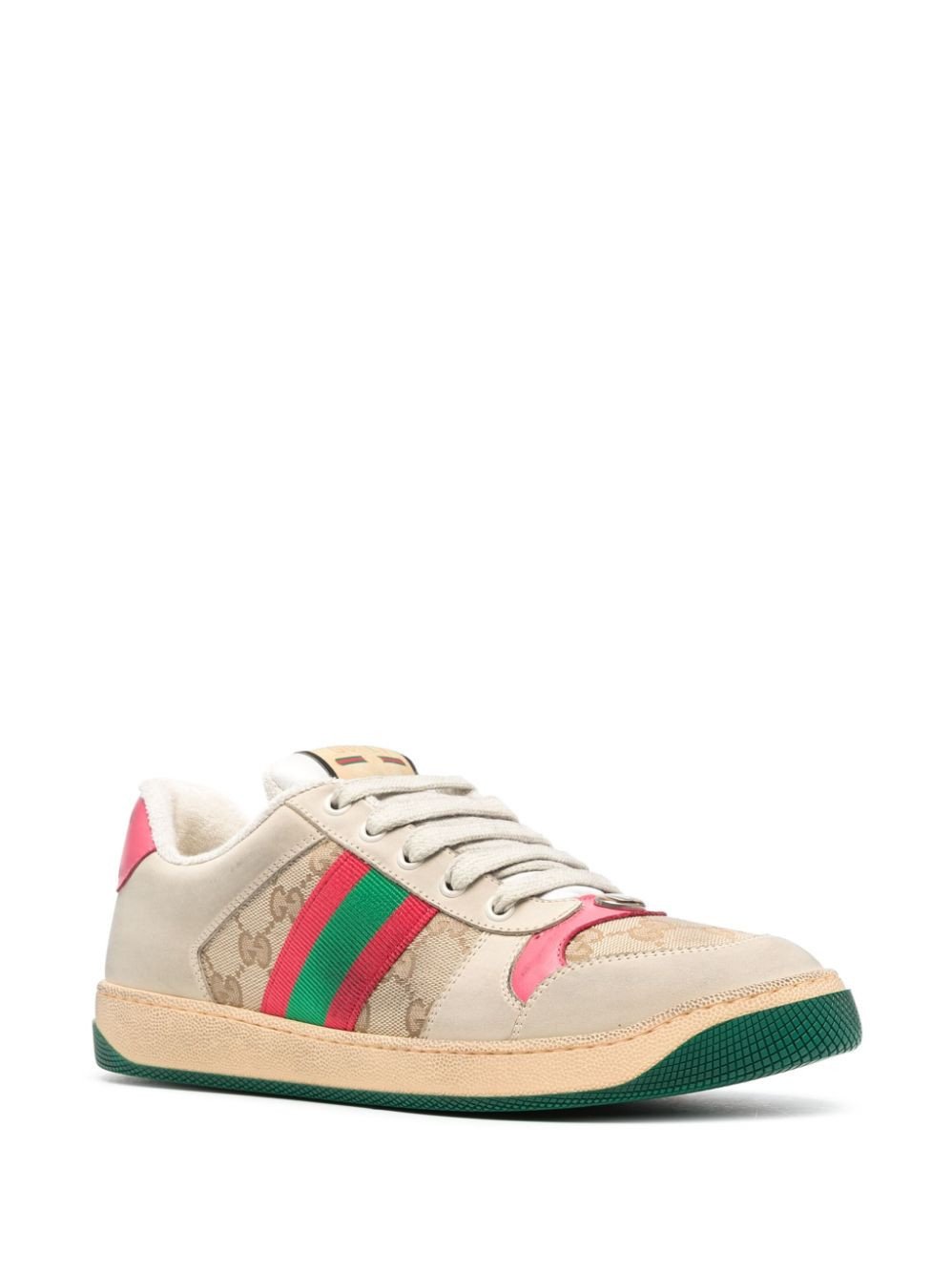 Wms Gucci Screener Distressed Sneakers
