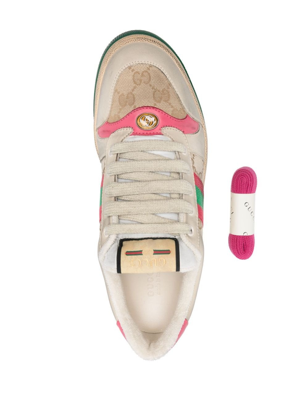 Wms Gucci Screener Distressed Sneakers