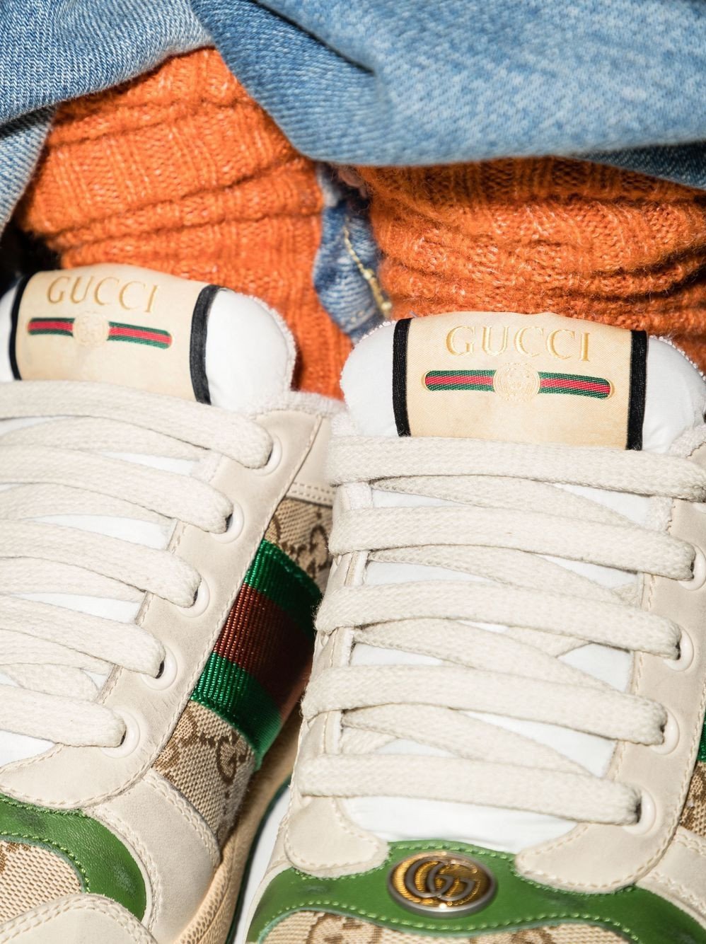 Wms Gucci Screener Lace-up Sneakers