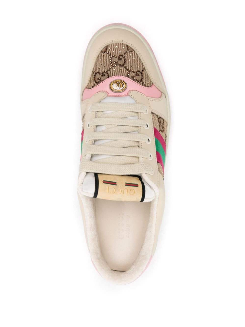 Wms Gucci Screener Panelled Sneakers With Crystals