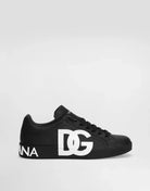 D&G Calfskin Nappa Portofino Sneakers With Logo Print