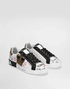 D&G Portofino Sneakers In Printed Nappa Calfskin With Patch