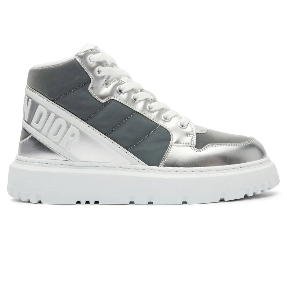 Dior D-Player Grey Reflective Quilted Nylon Trainer