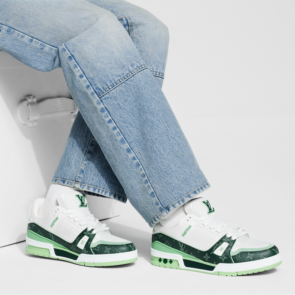 Louis Vuitton LV Trainer Sneaker ‘Denim Monogram green ’