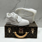 Louis Vuitton LV Trainer Sneaker – Triple White Monogram Embossed Edition