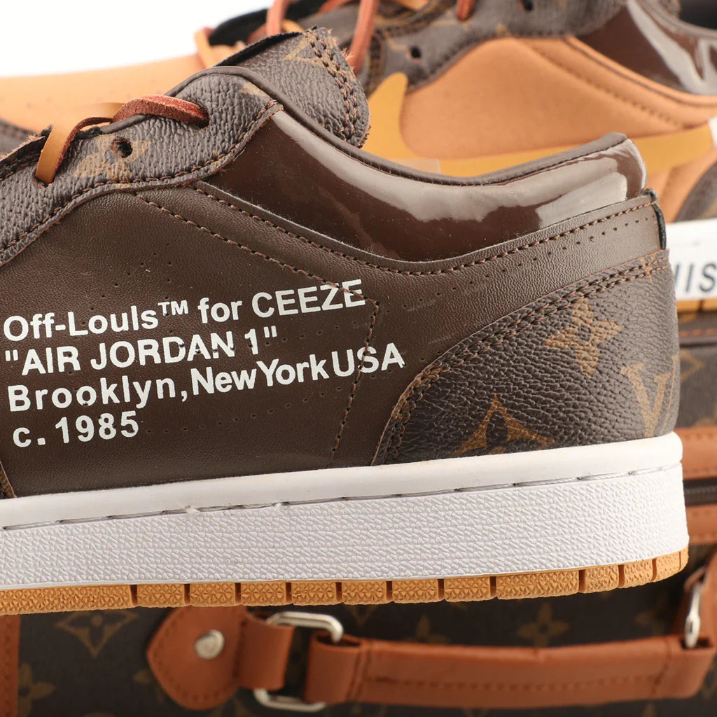Nike Air Jordan 1 x LV Low Custom – Brown/Gold Monogram