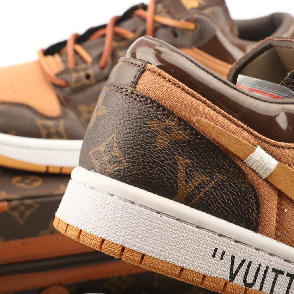 Nike Air Jordan 1 x LV Low Custom – Brown/Gold Monogram