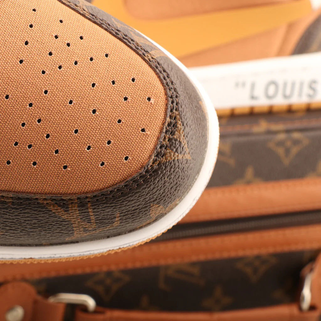 Nike Air Jordan 1 x LV Low Custom – Brown/Gold Monogram