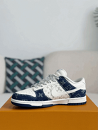 Nike Dunk Low Custom – Louis Vuitton Mixed Monogram White & Blue Denim Edition