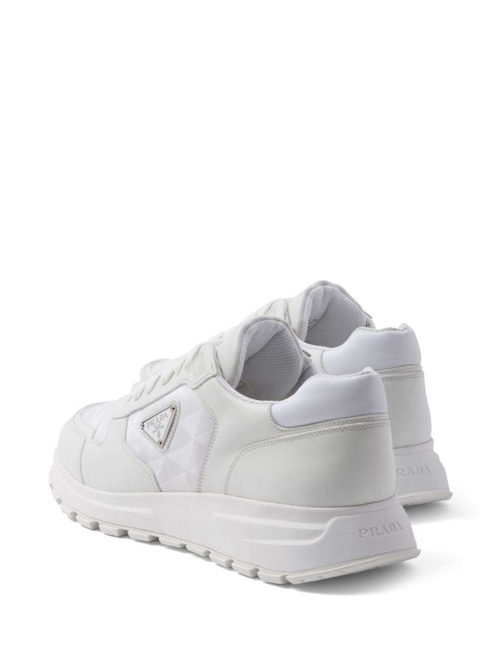 Prada Diamond-Quilted Leather Sneakers