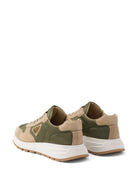 Prada Enamel-Triangle Leather Sneakers
