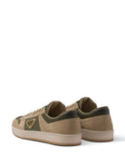 Prada Enamel-Triangle Suede Sneakers