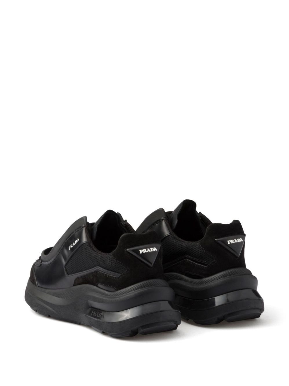 Prada Logo Print Panelled Sneakers