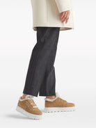 Prada Shearling-Trim Flatform Sneakers