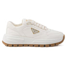 Prada Triangle-Logo Leather Sneakers