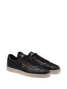 Prada Triangle-Logo Leather Sneakers