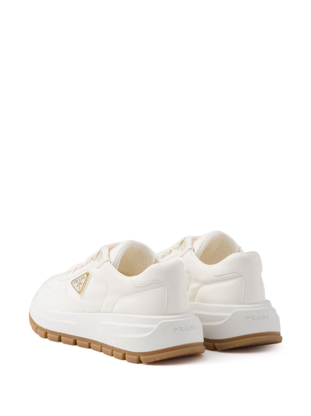 Prada Triangle-Logo Leather Sneakers