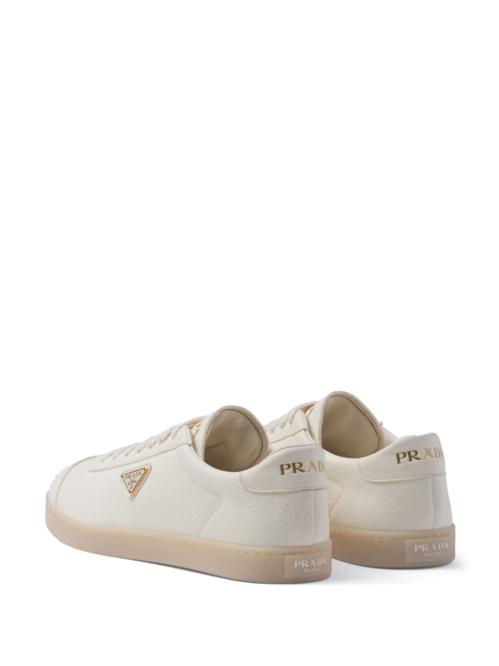Prada Triangle-Logo Leather Sneakers