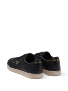 Prada Triangle-Logo Leather Sneakers