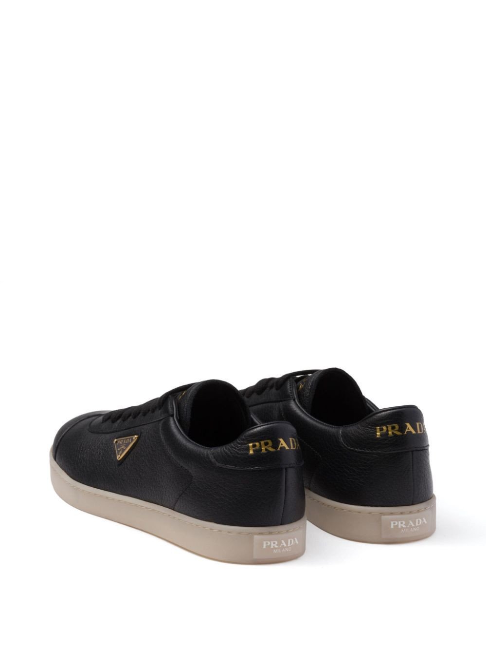 Prada Triangle-Logo Leather Sneakers