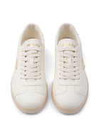 Prada Triangle-Logo Leather Sneakers