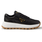 Prada Triangle-Logo Leather Sneakers