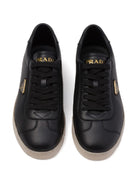Prada Triangle-Logo Leather Sneakers