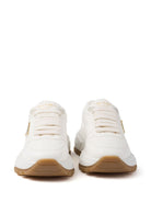 Prada Triangle-Logo Leather Sneakers