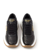 Prada Triangle-Logo Leather Sneakers