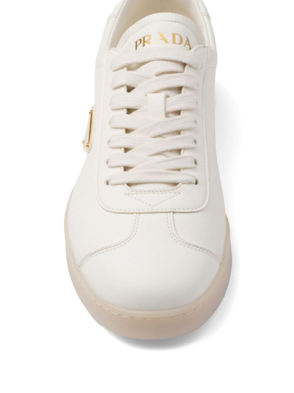 Prada Triangle-Logo Leather Sneakers