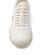 Prada Triangle-Logo Leather Sneakers
