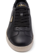 Prada Triangle-Logo Leather Sneakers