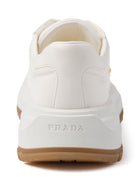 Prada Triangle-Logo Leather Sneakers