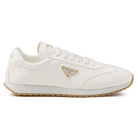 Prada Triangle-Logo Leather Sneakers