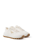 Prada Triangle-Logo Leather Sneakers