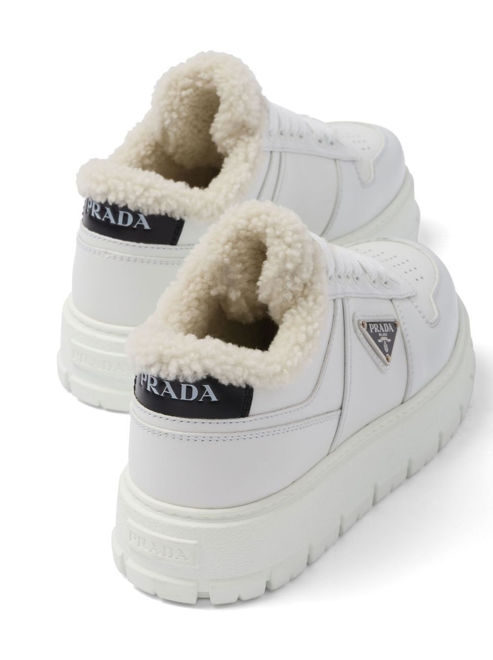 Prada Triangle-Plaque Low-Top Sneakers