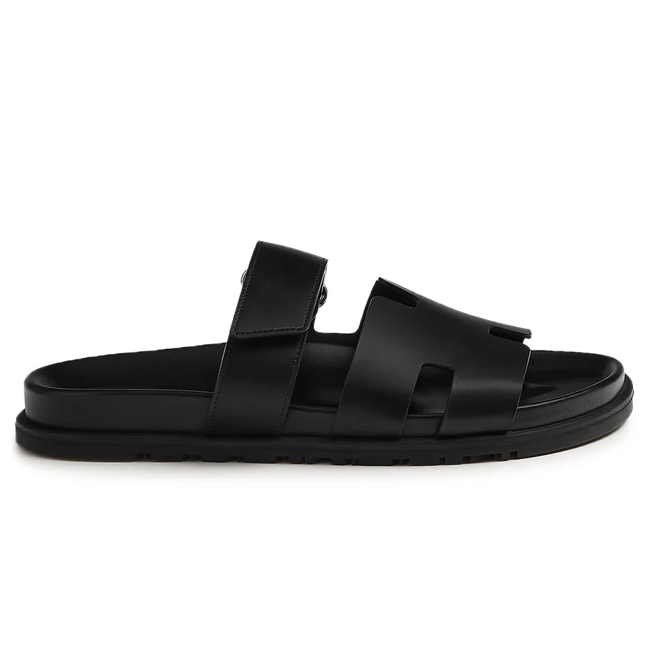 Preloved - Hermès Paris Chypre Leather Sandal Black