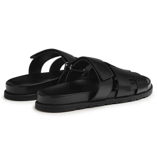 Preloved - Hermès Paris Chypre Leather Sandal Black