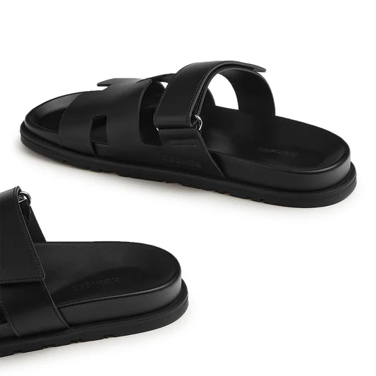 Preloved - Hermès Paris Chypre Leather Sandal Black