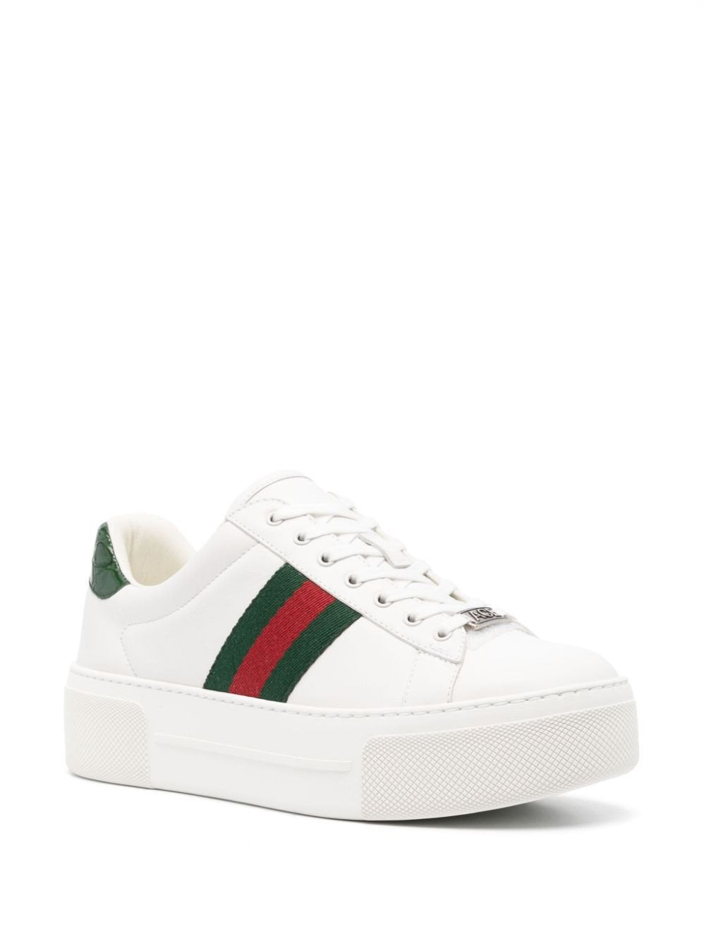 Wms Gucci Ace Leather Sneakers