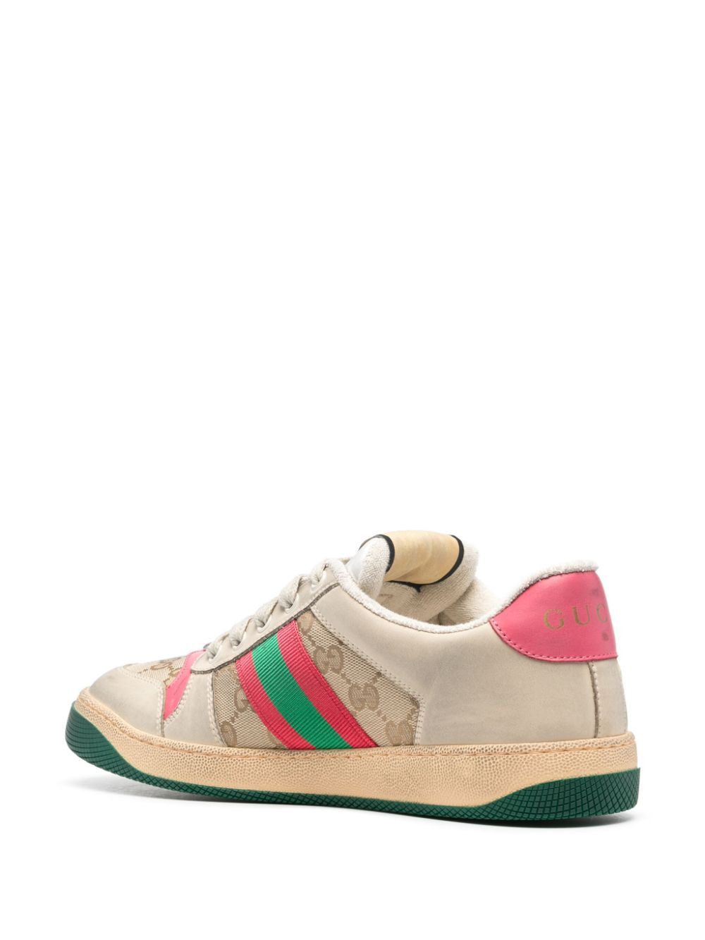 Wms Gucci Screener Distressed Sneakers